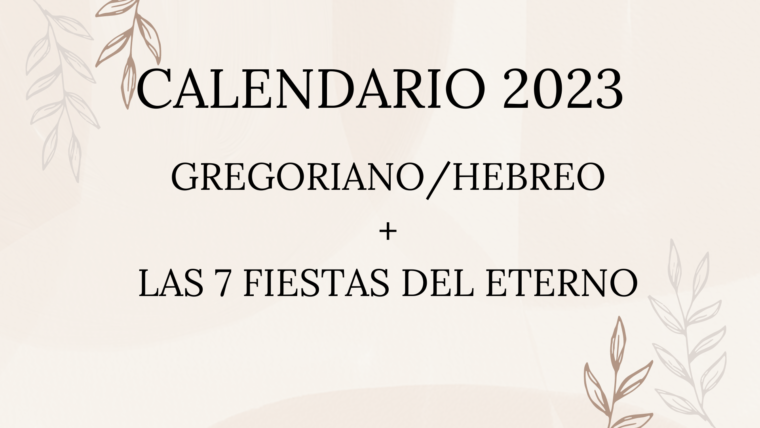 Calendario gregoriano- hebreo 2023